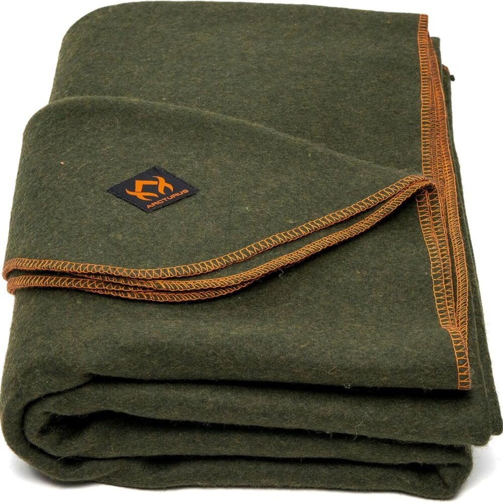 Military Wool Blanket - Warm, Thick, Washable - Great for Outdoors, Camping, Sta